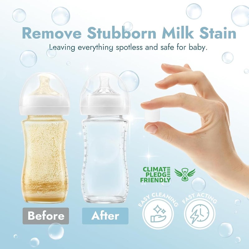 Papablic 60 قطعة من أقراص الصابون المنظف الرسمية لبابا بريزا، جراونسي، مومكوزي، غسالة زجاجات برو وسخان زجاجات محمول، عبوات مدمجة صديقة للسفر لكتل الغسيل - Image 2